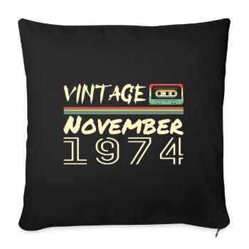 Légendaire Depuis Novembre 1974 - November 1974 - Housse de coussin décorative 45 x 45 cm - noir - Devant