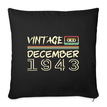 1943 December 1943 Jubilee December 1943 - Sofa pillowcase 17,3'' x 17,3'' (45 x 45 cm) - black - Front
