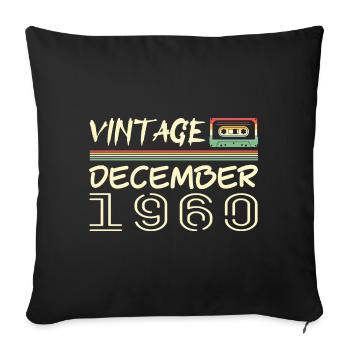 1960 Dezember 1960 Jubiläum Dezember 1960 - Sofakissenbezug 45 x 45 cm - Schwarz - Vorne