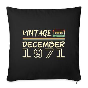 1971 Décembre 1971 Jubilé Décembre 1971 - Housse de coussin décorative 45 x 45 cm - noir - Devant