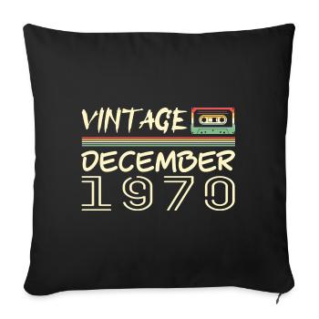 1970 Décembre 1970 Jubilé Décembre 1970 - Housse de coussin décorative 45 x 45 cm - noir - Devant