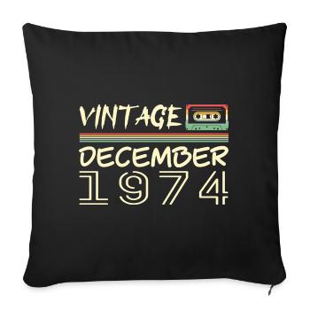 1974 December 1974 Jubilee December 1974 - Sofa pillowcase 17,3'' x 17,3'' (45 x 45 cm) - black - Front