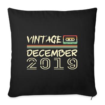 2019 Décembre 2019 Jubilé Décembre 2019 - Housse de coussin décorative 45 x 45 cm - noir - Devant