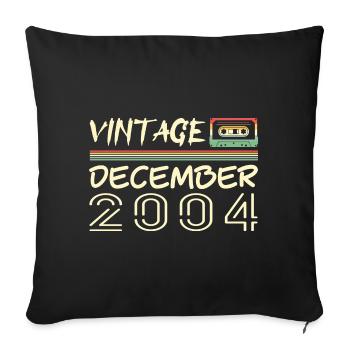 2004 Dezember 2004 Jubiläum Dezember 2004 - Sofakissenbezug 45 x 45 cm - Schwarz - Vorne
