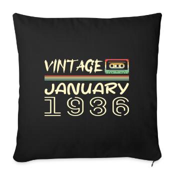 Vintage Janvier 1986 - Anniversaire Janvier 1986 - Housse de coussin décorative 45 x 45 cm - noir - Devant