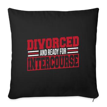 Marriage, separation, separate divorce - Sofa pillowcase 17,3'' x 17,3'' (45 x 45 cm) - black - Front