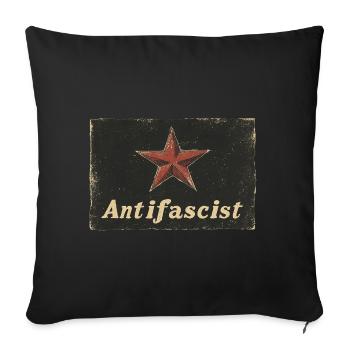 Étoile rouge antifasciste - Housse de coussin décorative 45 x 45 cm - noir - Devant