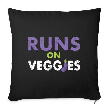 Athlètes sur légumes végétal - Housse de coussin décorative 45 x 45 cm - noir - Devant