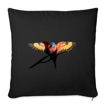 Australian rainbow parrot before flight - Sofa pillowcase 17,3'' x 17,3'' (45 x 45 cm) - black - Front