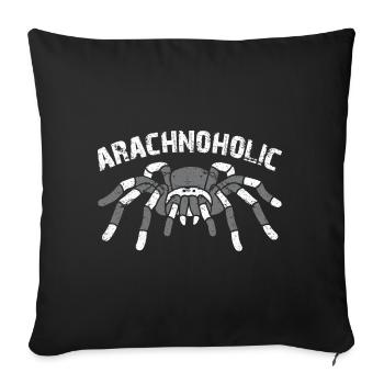 Arachnoholic Spiderfan J’adore les araignées - Housse de coussin décorative 45 x 45 cm - noir - Devant