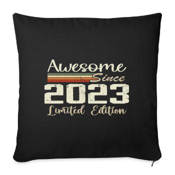 Geburtstag 1 Jahr Jahrgang 2023 Geschenk 2023 - Sofakissenbezug 45 x 45 cm - Schwarz - Vorne