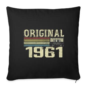 1961 Fêtes D’anniversaire - Cadeau Retro 1961 - Housse de coussin décorative 45 x 45 cm - noir - Devant