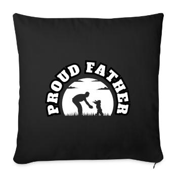 Proud Father Little Boy White - Sofakissenbezug 45 x 45 cm - Schwarz - Vorne