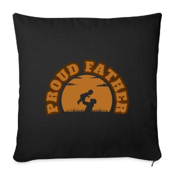 Fier Papa Fille Kid Brown - Housse de coussin décorative 45 x 45 cm - noir - Devant