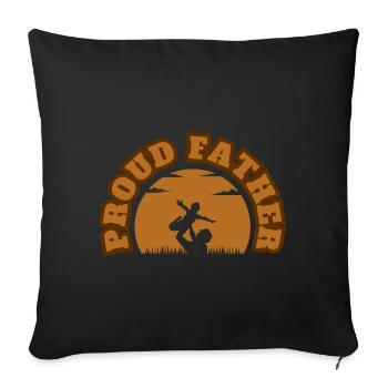 Proud Father Kid Boy Brown - Sofakissenbezug 45 x 45 cm - Schwarz - Vorne