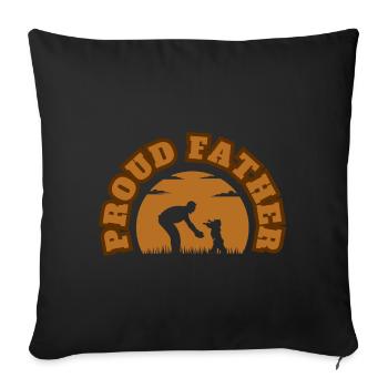Père fier Enfant Garçon Brown - Housse de coussin décorative 45 x 45 cm - noir - Devant