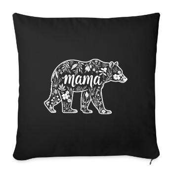 mama bear - maman ourse - Housse de coussin décorative 45 x 45 cm - noir - Devant