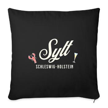 Sylt – lobster, sun, foam in a glass - Sofa pillowcase 17,3'' x 17,3'' (45 x 45 cm) - black - Front