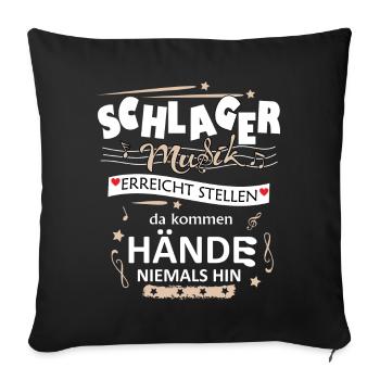 Schlagerparty Schlager Volksmusik Feiern Party - Sofakissenbezug 45 x 45 cm - Schwarz - Vorne