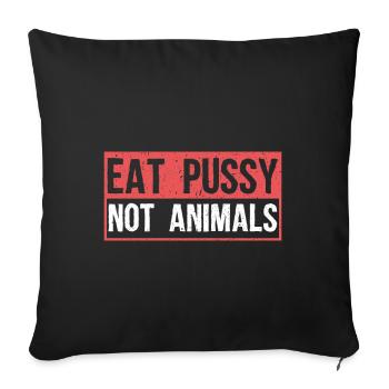 Bisous chatte - Housse de coussin décorative 45 x 45 cm - noir - Devant