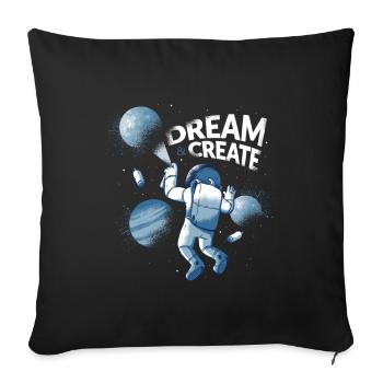 Astronaute et Graffiti - rêvez et créez - Housse de coussin décorative 45 x 45 cm - noir - Devant