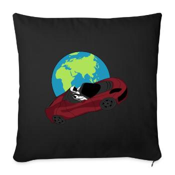 dans l’espace – Design inspiré de - Housse de coussin décorative 45 x 45 cm - noir - Devant