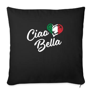 Italian Heart Ciao Bella Script Cute Italia - Sofa pillowcase 17,3'' x 17,3'' (45 x 45 cm) - black - Front
