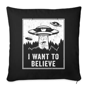 Alien UFO Area 51 Roswell lustiges Geschenk Retro - Sofakissenbezug 45 x 45 cm - Schwarz - Vorne