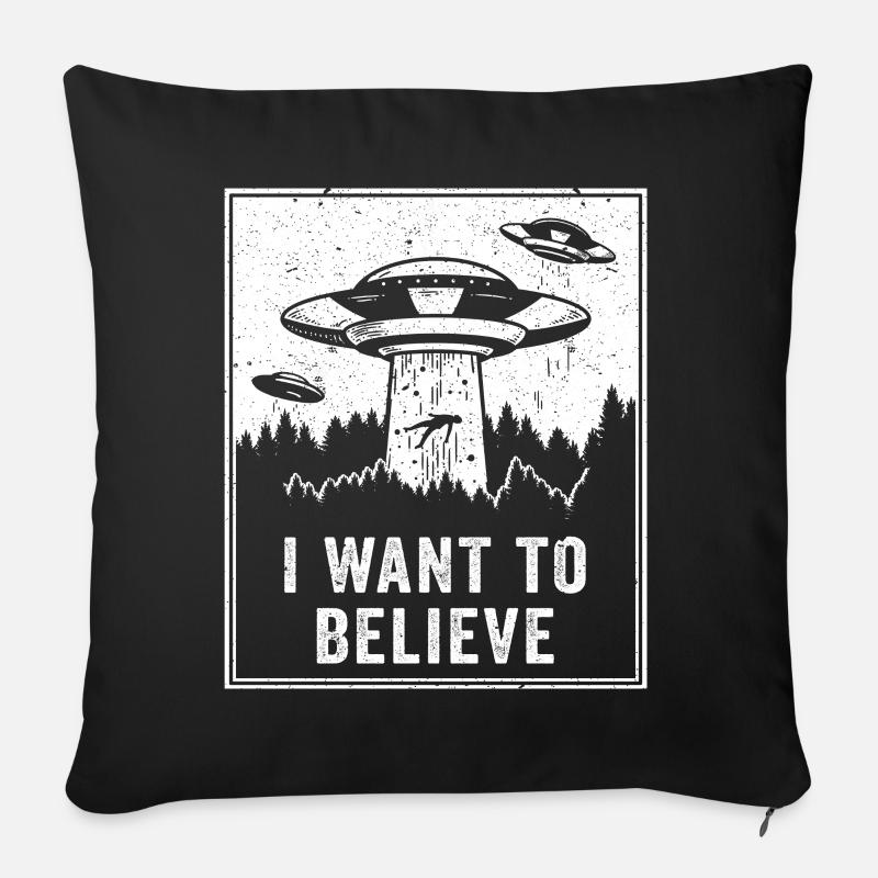 Alien UFO Area 51 Roswell lustiges Geschenk Retro - Sofakissenbezug 45 x 45 cm - Schwarz