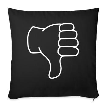 Emoji Daumen runter Skizze weiß - Sofakissenbezug 45 x 45 cm - Schwarz - Vorne