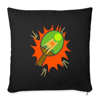 Table tennis – a sport for everyone! - Sofa pillowcase 17,3'' x 17,3'' (45 x 45 cm) - black - Front