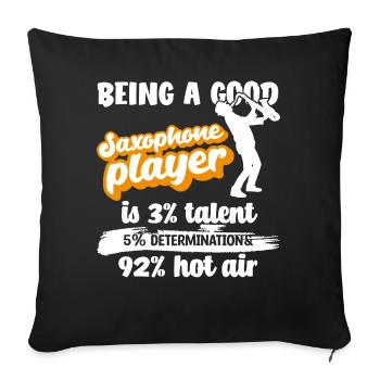 Citation du joueur de saxophone - Housse de coussin décorative 45 x 45 cm - noir - Devant