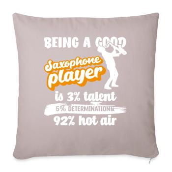 Citation du joueur de saxophone - Housse de coussin décorative 45 x 45 cm - taupe clair - Devant