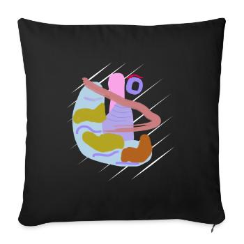Brush vector design abstrait avec nez - Housse de coussin décorative 45 x 45 cm - noir - Devant