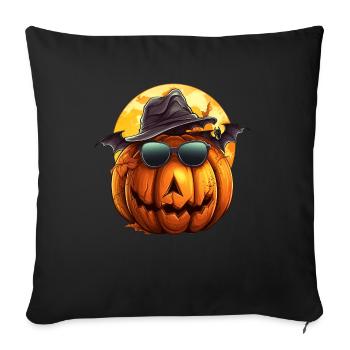 Cool Halloween pumpkin with sunglasses - Sofa pillowcase 17,3'' x 17,3'' (45 x 45 cm) - black - Front