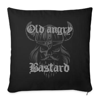 Old angry Bastard - Sofakissenbezug 45 x 45 cm - Schwarz - Vorne