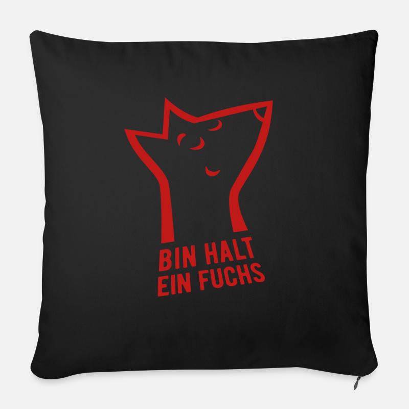 Bin halt ein Fuchs - schlau, cool & clever - Sofakissenbezug 45 x 45 cm - Schwarz
