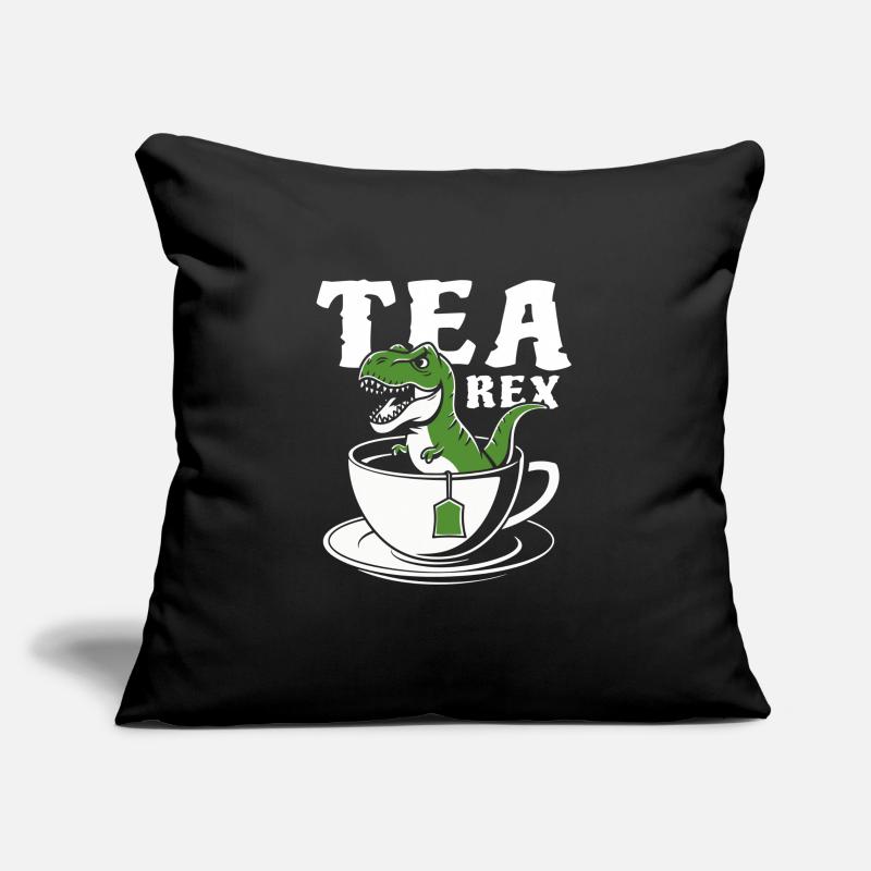 Tea Rex - Un T-Rex dans le T-Rex - Jeu de Mots Housse de coussin décorative 45 x 45 cm
