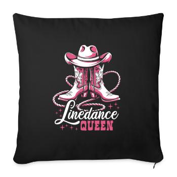 Linedance Queen - Linedancing Countrymusic - Sofakissenbezug 45 x 45 cm - Schwarz - Vorne