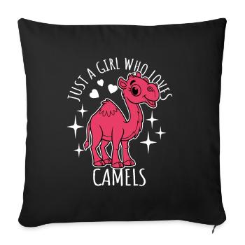 Just a girl who loves camels - Cartoon - Sofa pillowcase 17,3'' x 17,3'' (45 x 45 cm) - black - Front