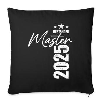 Master bestanden 2025 - Prüfung - Erfolg - Sofakissenbezug 45 x 45 cm - Schwarz - Vorne