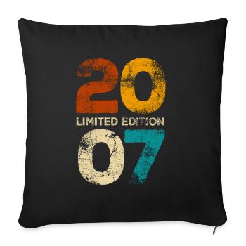 Millésime 2007 Edition Limitée - Cadeau d’anniversaire - Housse de coussin décorative 45 x 45 cm - noir - Devant