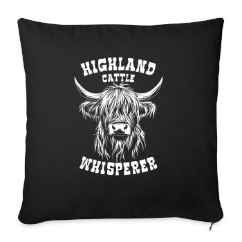 Highland Cattle Whisperer - Highland Cattle Saying - Sofa pillowcase 17,3'' x 17,3'' (45 x 45 cm) - black - Front