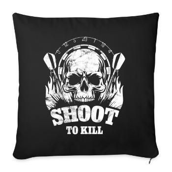 Fléchette Crâne - Tirer pour tuer - Cadeau - Housse de coussin décorative 45 x 45 cm - noir - Devant