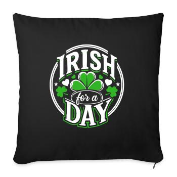 Irlandais d’un jour - Shamrock - Irlande - Housse de coussin décorative 45 x 45 cm - noir - Devant