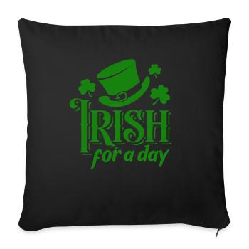 Irlandais d’un jour - Shamrock - Irlande - Housse de coussin décorative 45 x 45 cm - noir - Devant