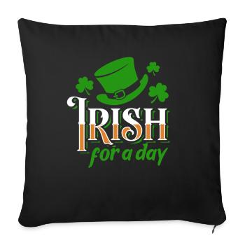 Irlandais d’un jour - Shamrock - Irlande - Housse de coussin décorative 45 x 45 cm - noir - Devant