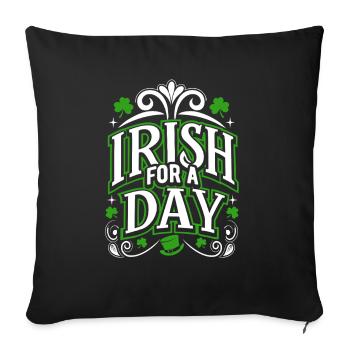 Irlandais d’un jour - Shamrock - Irlande - Housse de coussin décorative 45 x 45 cm - noir - Devant