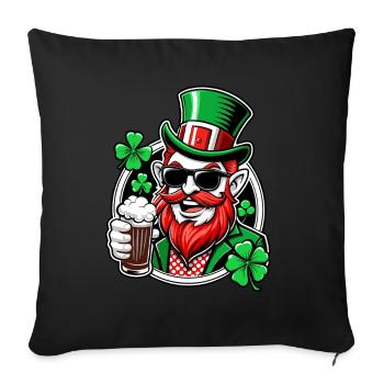 Leprechaun & Beer - St. Patrick's Day - Ireland - Sofa pillowcase 17,3'' x 17,3'' (45 x 45 cm) - black - Front