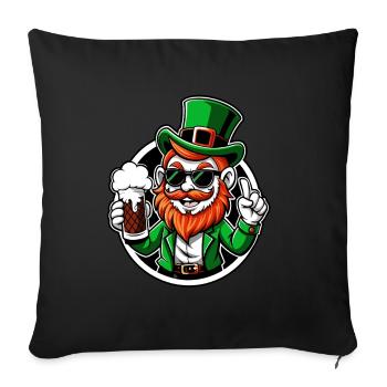 Leprechaun & Beer - St. Patrick's Day - Ireland - Sofa pillowcase 17,3'' x 17,3'' (45 x 45 cm) - black - Front